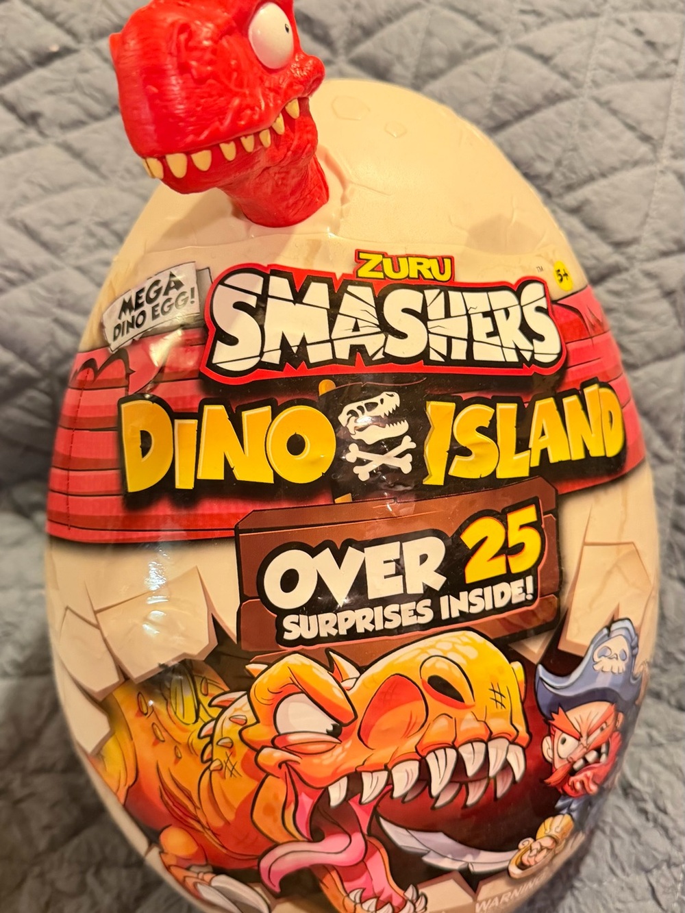 ZURU Smashers Dino Island Mega Dino Egg - Red & White